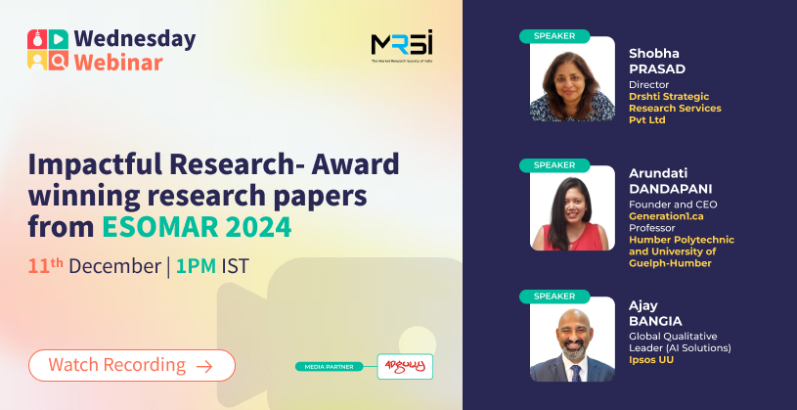 Watch the December Webinar on ESOMAR 2024 Award Winning  Papers